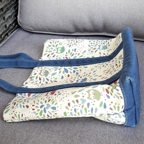 Vintage Y2k Barnes & Noble Small Child Size Tote Bag Canvas Owl Print Book Bag - Picture 10 of 11